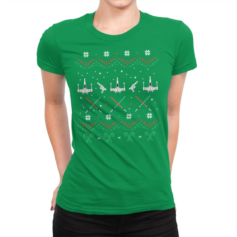 Rogue Christmas - Ugly Holiday - Womens Premium T-Shirts RIPT Apparel Small / Kelly Green