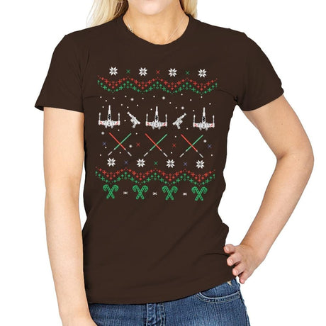 Rogue Christmas - Ugly Holiday - Womens T-Shirts RIPT Apparel Small / Dark Chocolate