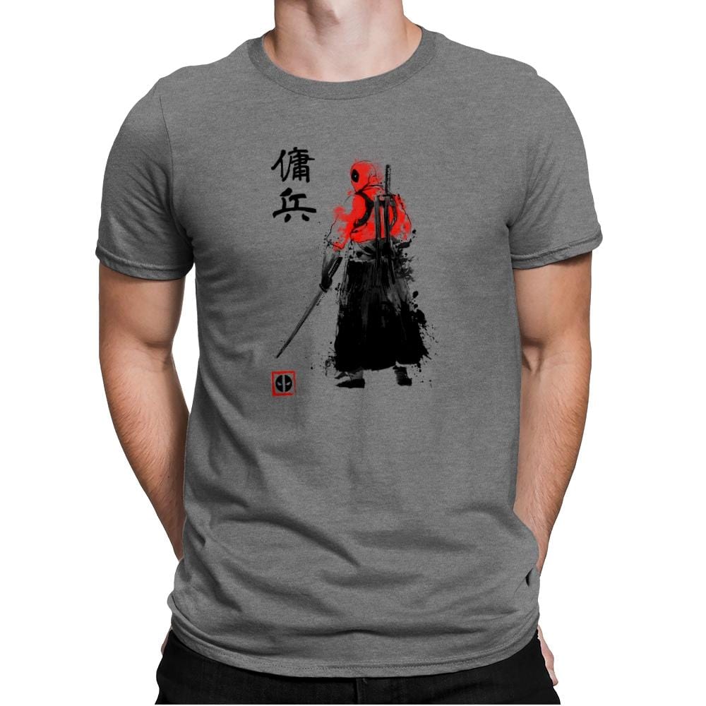 Ronin Mercenary Exclusive - Sumi Ink Wars - Mens Premium T-Shirts RIPT Apparel Small / Heather Grey