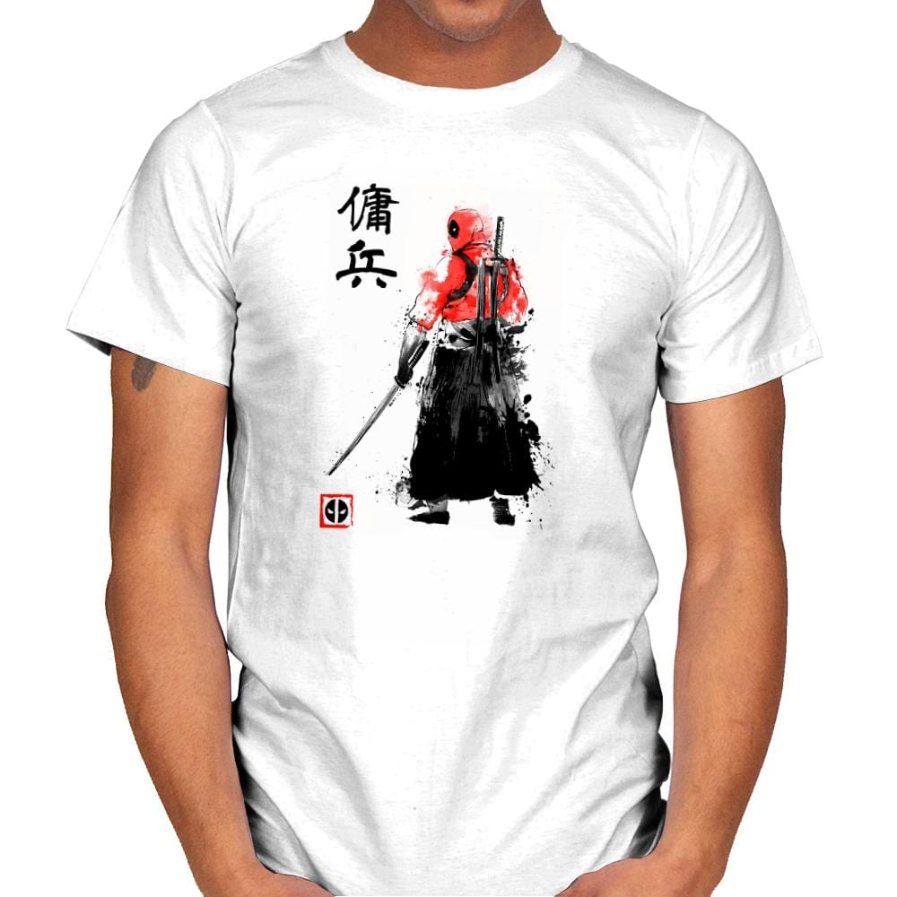 Ronin Mercenary Exclusive - Sumi Ink Wars - Mens T-Shirts RIPT Apparel Small / White
