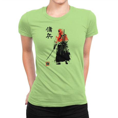 Ronin Mercenary Exclusive - Sumi Ink Wars - Womens Premium T-Shirts RIPT Apparel Small / Mint