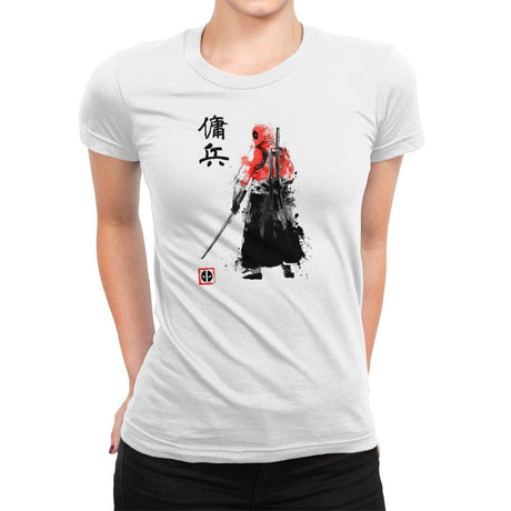 Ronin Mercenary Exclusive - Sumi Ink Wars - Womens Premium T-Shirts RIPT Apparel Small / White