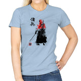 Ronin Mercenary Exclusive - Sumi Ink Wars - Womens T-Shirts RIPT Apparel Small / Light Blue
