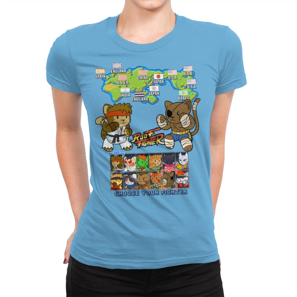 Roof Fighter - Womens Premium T-Shirts RIPT Apparel Small / Turquoise