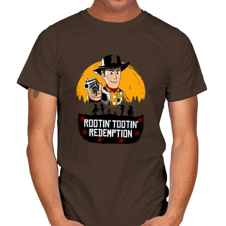 Rootin’ Tootin’ Redemption - Mens T-Shirts RIPT Apparel Small / Dark Chocolate
