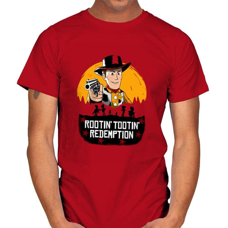 Rootin’ Tootin’ Redemption - Mens T-Shirts RIPT Apparel Small / Red