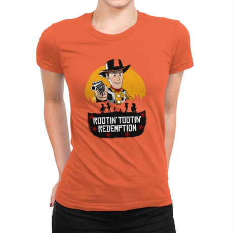 Rootin’ Tootin’ Redemption - Womens Premium T-Shirts RIPT Apparel Small / Classic Orange