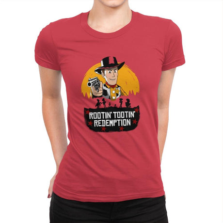Rootin’ Tootin’ Redemption - Womens Premium T-Shirts RIPT Apparel Small / Red