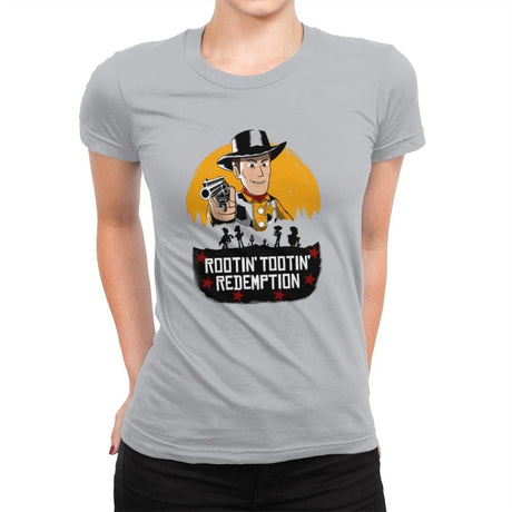 Rootin’ Tootin’ Redemption - Womens Premium T-Shirts RIPT Apparel Small / Silver