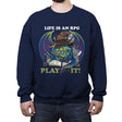 Rpg Life - Crew Neck Sweatshirt Crew Neck Sweatshirt RIPT Apparel Small / Navy