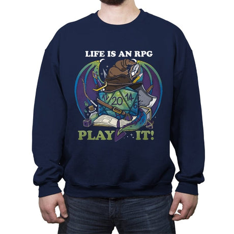 Rpg Life - Crew Neck Sweatshirt Crew Neck Sweatshirt RIPT Apparel Small / Navy