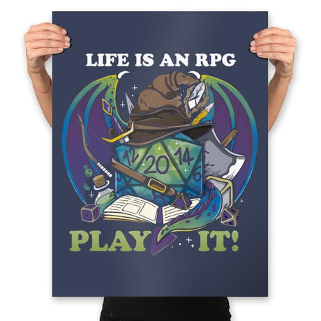 Rpg Life - Prints Posters RIPT Apparel 18x24 / Navy