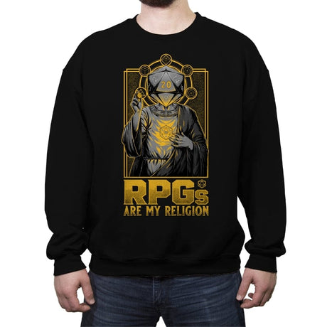 RPGs are my Religion - Crew Neck Sweatshirt Crew Neck Sweatshirt RIPT Apparel Small / Black