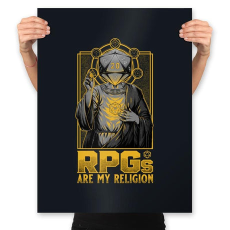 RPGs are my Religion - Prints Posters RIPT Apparel 18x24 / Black