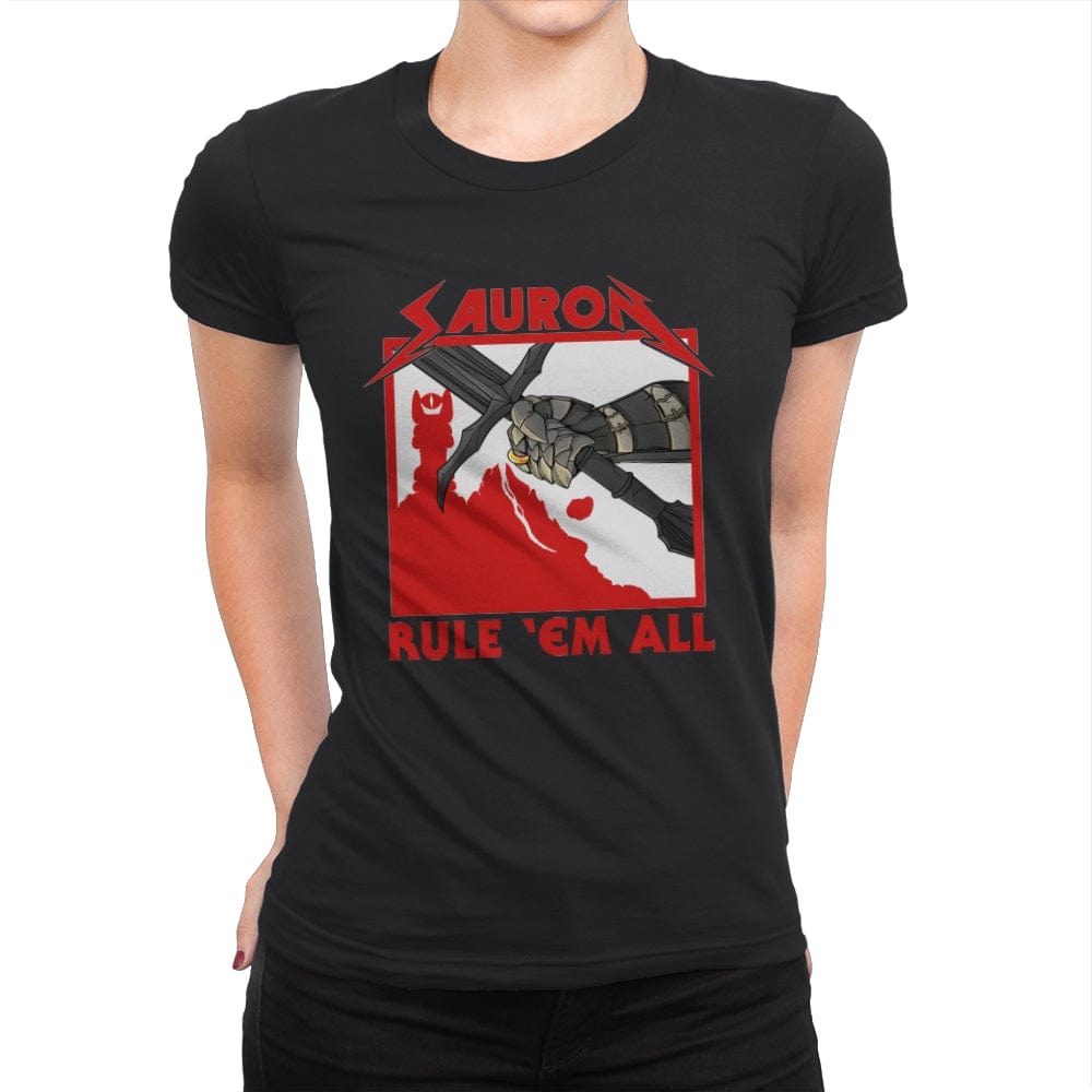 Rule 'Em All - Womens Premium T-Shirts RIPT Apparel Small / Black