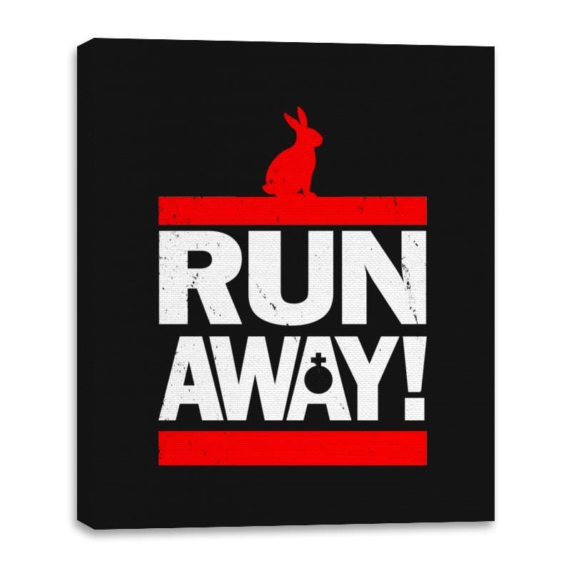 Run Away From The Rabbit - Canvas Wraps Canvas Wraps RIPT Apparel 16x20 / Black