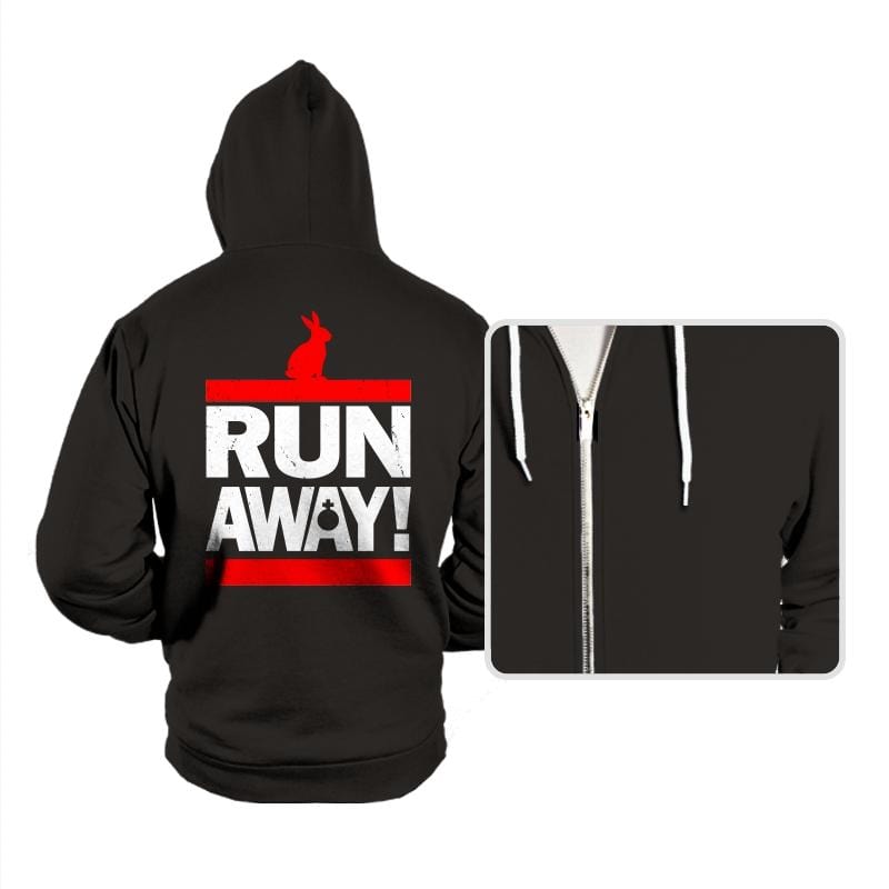 Run Away From The Rabbit - Hoodies Hoodies RIPT Apparel Small / Black