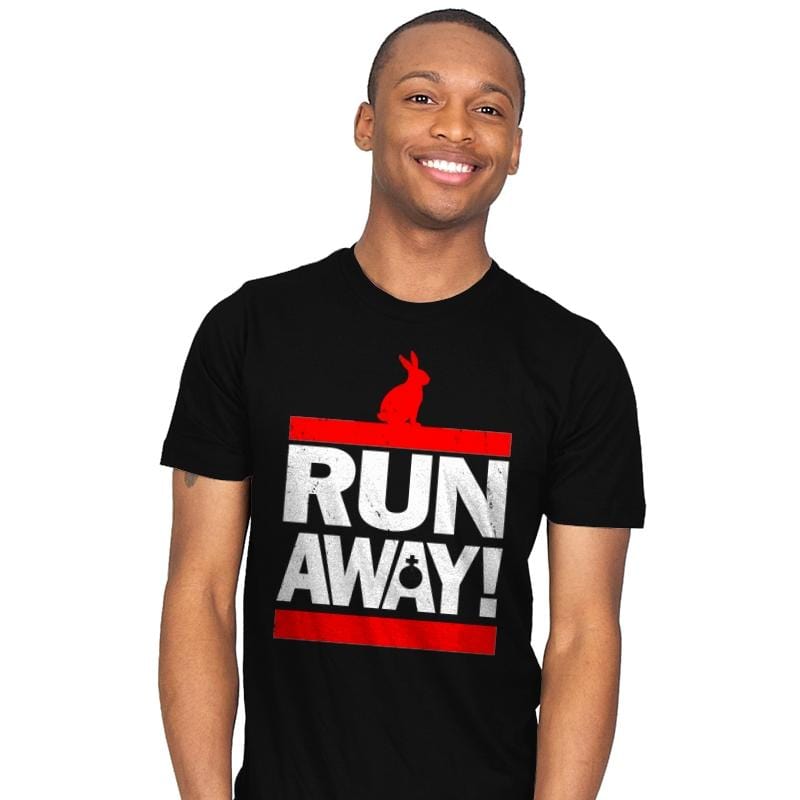 Run Away From The Rabbit - Mens T-Shirts RIPT Apparel Small / Black