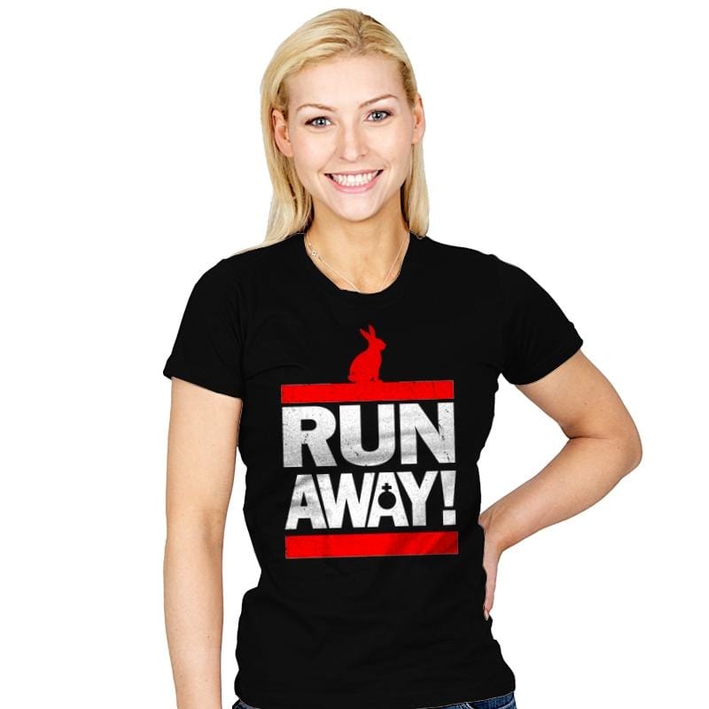 Run Away From The Rabbit - Womens T-Shirts RIPT Apparel