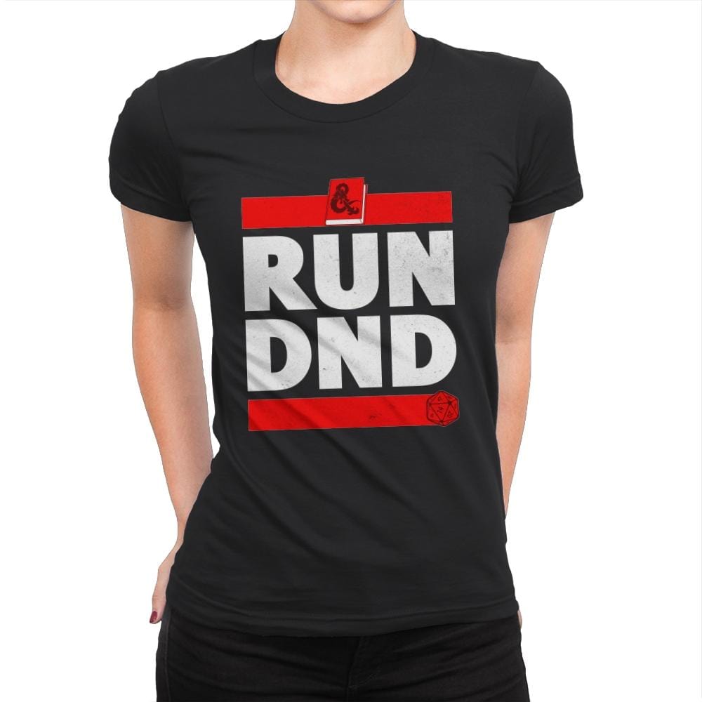 RUN DND - Womens Premium T-Shirts RIPT Apparel Small / Black
