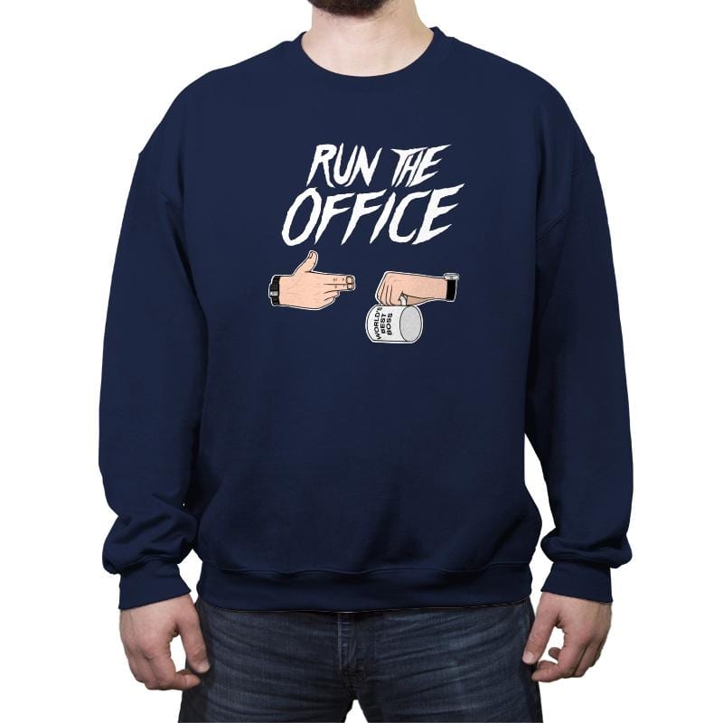 Run the Office - Crew Neck Sweatshirt Crew Neck Sweatshirt RIPT Apparel Small / Navy