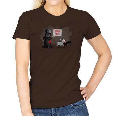 Running Away - Gamer Paradise - Womens T-Shirts RIPT Apparel Small / Dark Chocolate