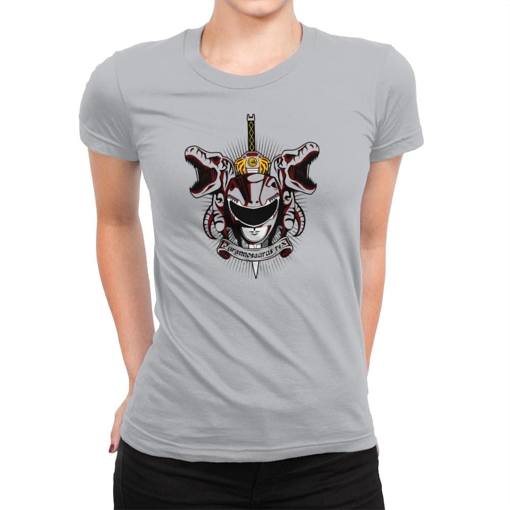 Russeus Tyrannosaurus Rex - Zordwarts - Womens Premium T-Shirts RIPT Apparel Small / Silver