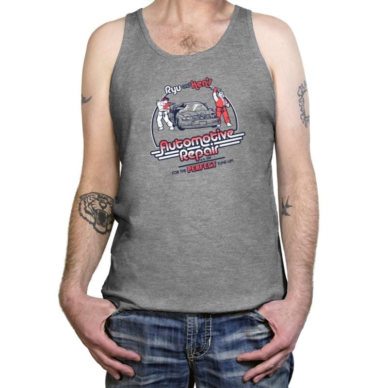 Ryu and Ken's Automotive Repair Exclusive - Tanktop Tanktop RIPT Apparel