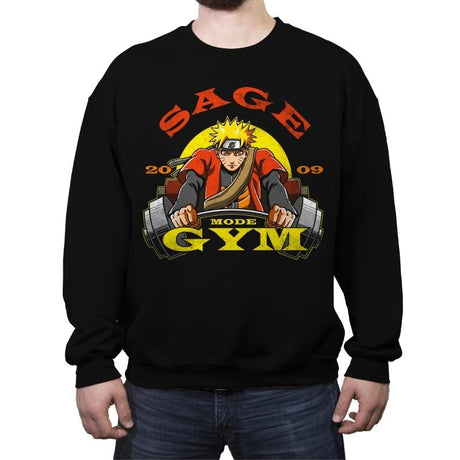 Sage Mode Gym - Crew Neck Sweatshirt Crew Neck Sweatshirt RIPT Apparel Small / Black