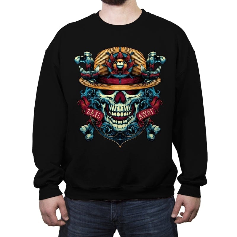 Sail Away - Crew Neck Sweatshirt Crew Neck Sweatshirt RIPT Apparel Small / Black