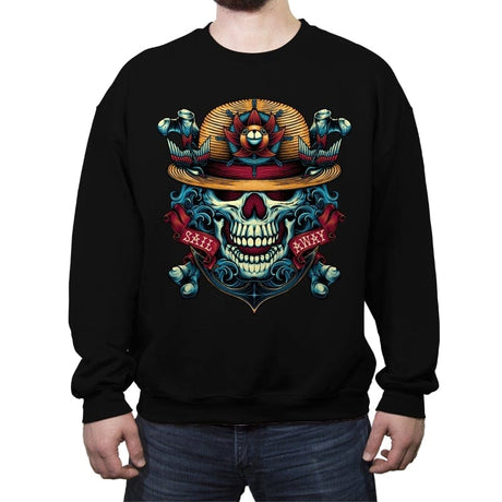 Sail Away - Crew Neck Sweatshirt Crew Neck Sweatshirt RIPT Apparel Small / Black