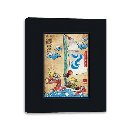 Sailing with the Wind Woodblock - Canvas Wraps Canvas Wraps RIPT Apparel 11x14 / Black