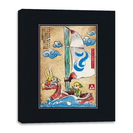 Sailing with the Wind Woodblock - Canvas Wraps Canvas Wraps RIPT Apparel 16x20 / Black