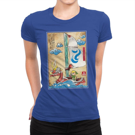 Sailing with the Wind Woodblock - Womens Premium T-Shirts RIPT Apparel Small / Royal