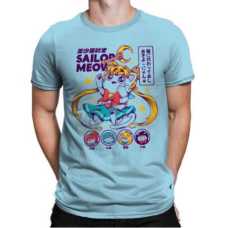 Sailor Meow - Best Seller - Mens Premium T-Shirts RIPT Apparel Small / Light Blue