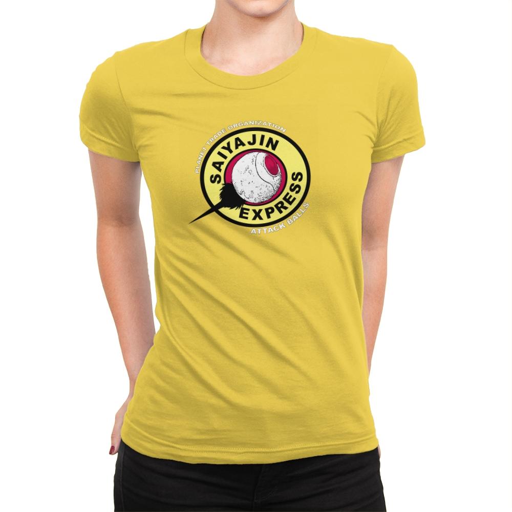 Saiyajin Express - Kamehameha Tees - Womens Premium T-Shirts RIPT Apparel Small / Vibrant Yellow