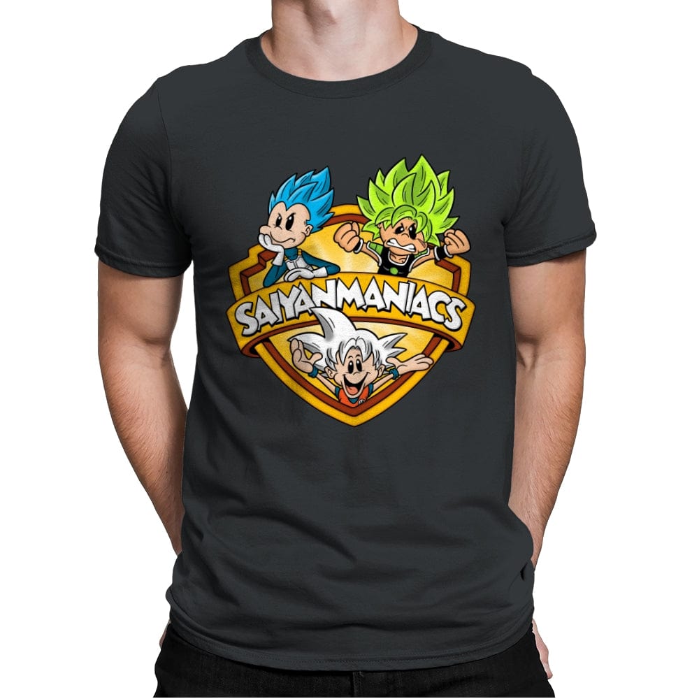 Saiyanmaniacs - Mens Premium T-Shirts RIPT Apparel Small / Heavy Metal