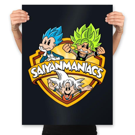 Saiyanmaniacs - Prints Posters RIPT Apparel 18x24 / Black