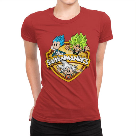 Saiyanmaniacs - Womens Premium T-Shirts RIPT Apparel Small / Red