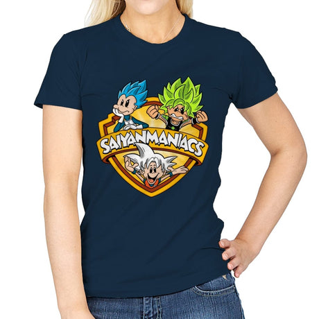 Saiyanmaniacs - Womens T-Shirts RIPT Apparel Small / Navy