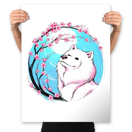 Samoyed Sakura - Prints Posters RIPT Apparel 18x24 / White