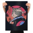 Samurai Cat - Prints Posters RIPT Apparel 18x24 / Black