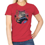 Samurai Cat - Womens T-Shirts RIPT Apparel Small / Red