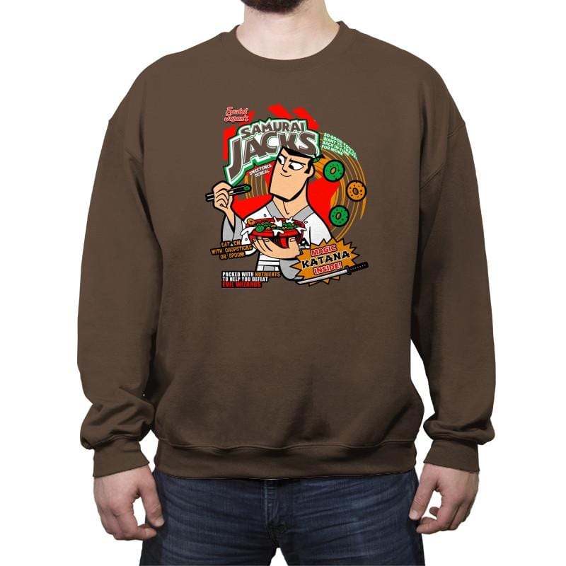 Samurai Cereal - Crew Neck Sweatshirt Crew Neck Sweatshirt RIPT Apparel Small / Dark Chocolate