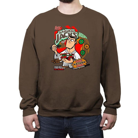 Samurai Cereal - Crew Neck Sweatshirt Crew Neck Sweatshirt RIPT Apparel Small / Dark Chocolate