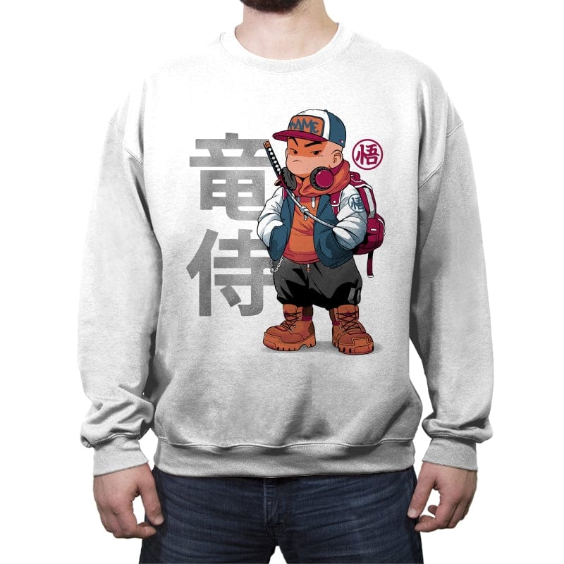Samurai Dragon 2 - Crew Neck Sweatshirt Crew Neck Sweatshirt RIPT Apparel Small / White