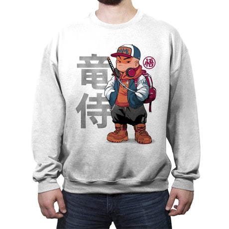 Samurai Dragon 2 - Crew Neck Sweatshirt Crew Neck Sweatshirt RIPT Apparel Small / White