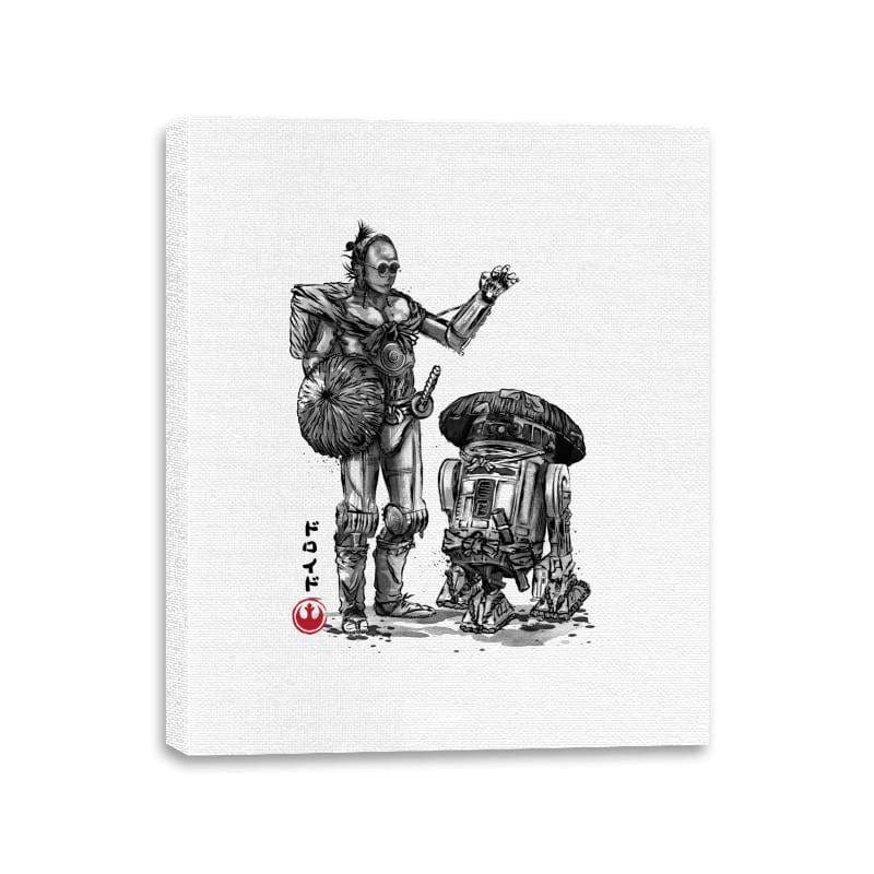 Samurai Droids Sumi-e - Canvas Wraps Canvas Wraps RIPT Apparel 11x14 / White