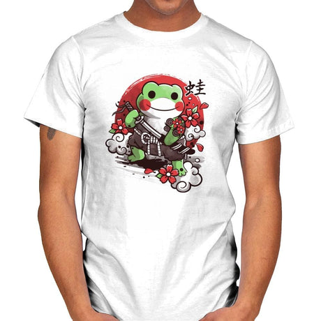 Samurai Frog - Mens T-Shirts RIPT Apparel Small / White