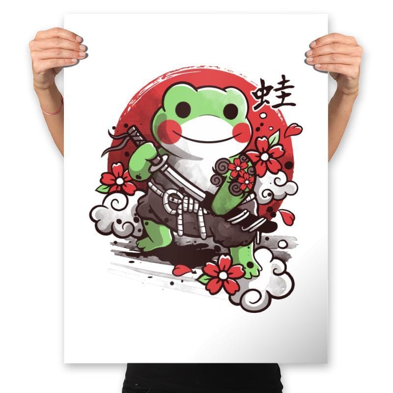 Samurai Frog - Prints Posters RIPT Apparel 18x24 / White